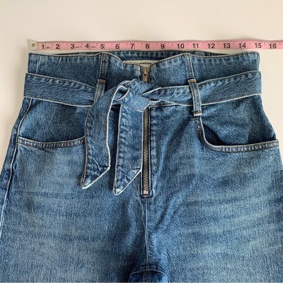 Reformation Yasmin Belted High Rise Straight Leg Inari Wash Blue Jeans Size 28 - Picture 3 of 12